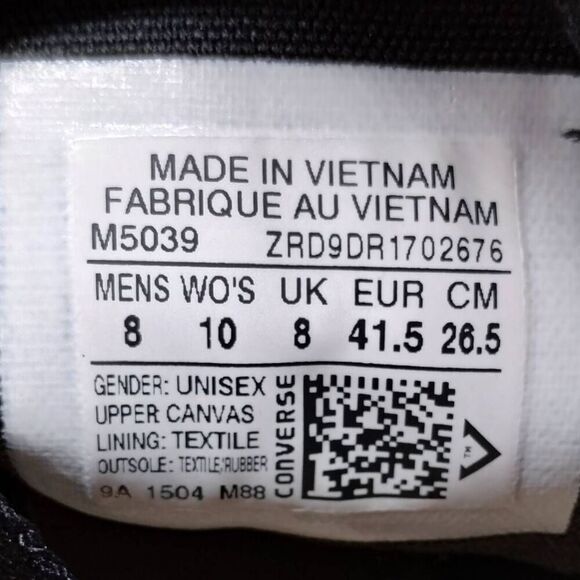 Converse Chuck Taylor All Star Low Triple Black Casual Sneakers Mens Size 8 - Picture 9 of 9